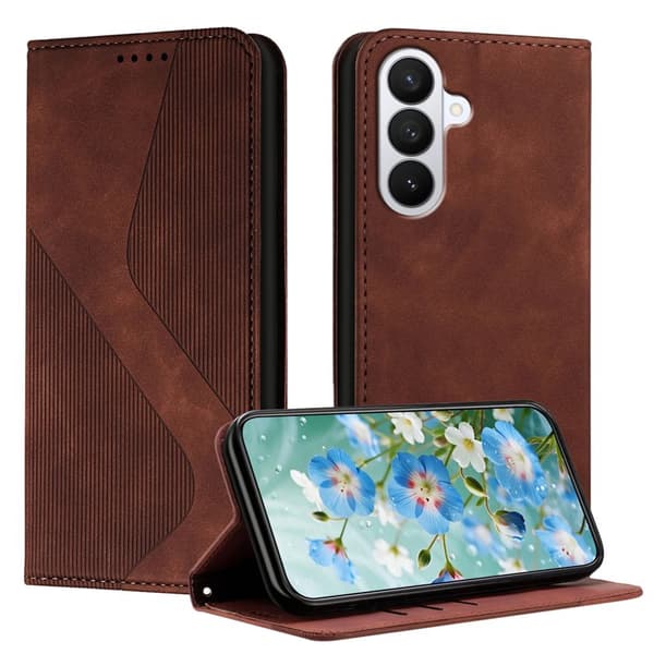 Plånboksfodral för Samsung Galaxy S26 Konstläder med ställ - Brun