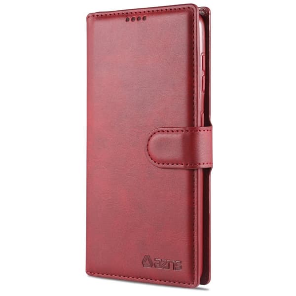 AZNS Dual-sided Magnetic Clasp Plånboksfodral Konstläder - Röd
