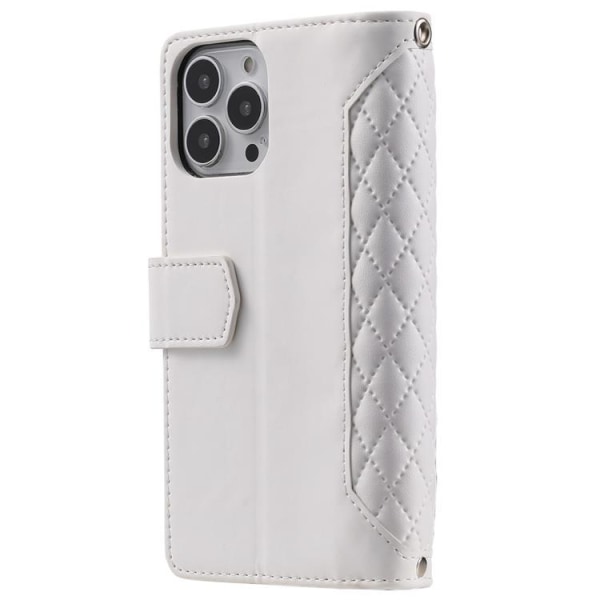 iPhone 14 Pro Wallet Case Rhombus - valkoinen