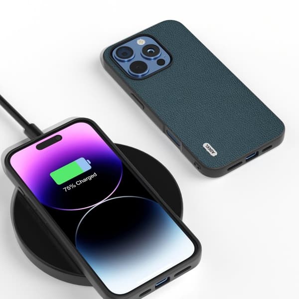 ABEEL Mobilskal till iPhone 16 Pro Äkta Läder + PC + TPU - Grön