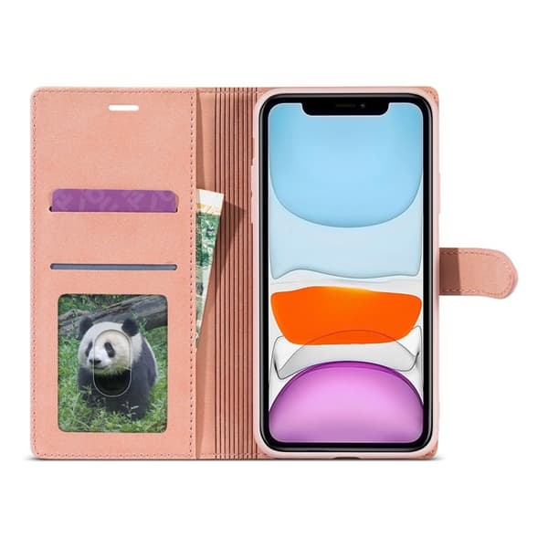 FORWENW iPhone 11 Pro Plånboksfodral i Konstläder - Roséguld