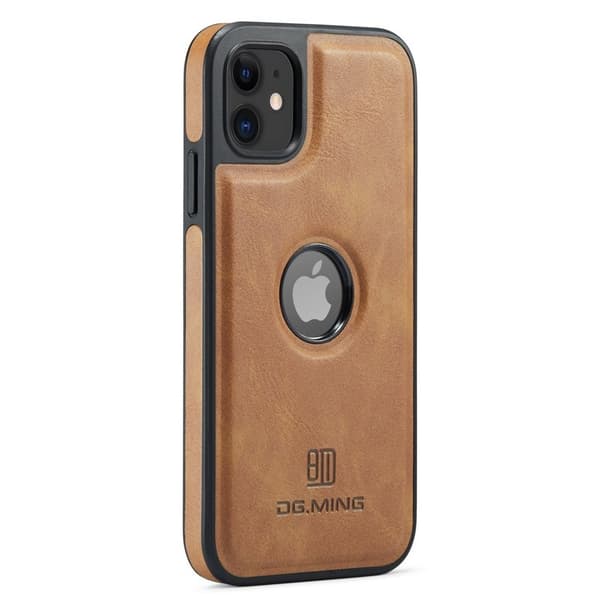DG.MING Mobilskal till iPhone 11 PU Läder Coated PC+TPU - Brun