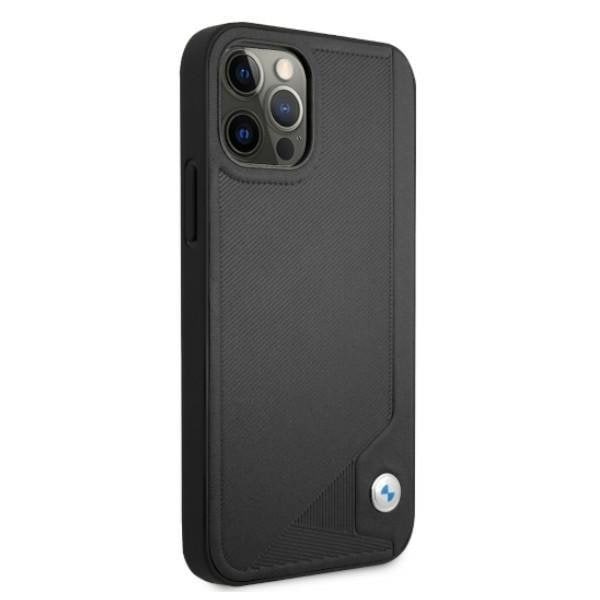 BMW Läder Deboss Skal iPhone 12 / 12 Pro - Svart Svart