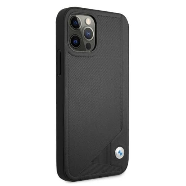 BMW Nahkainen Deboss Kuori iPhone 12 / 12 Pro - Musta Black