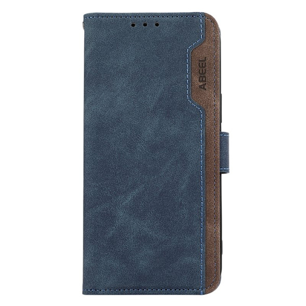 ABEEL iPhone 16 Pro Max Plånboksfodral Konstläder RFID-Skydd Blå