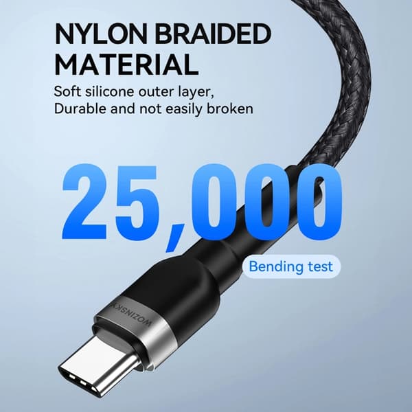 Wozinsky USB-C till Lightning kabel PD 30W 1m - Svart Svart