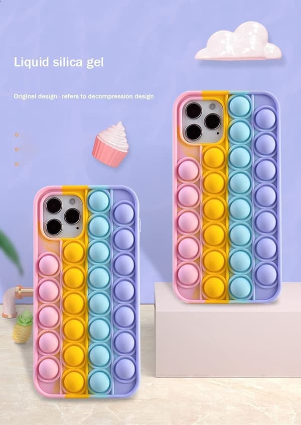 Panda Pop it Fidget Flerfarvet Taske til iPhone 13 Pro - Gul Yellow