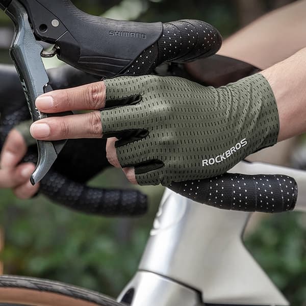 Rockbros Andas Short Finger Cykelhandskar Storlek: L - Grön