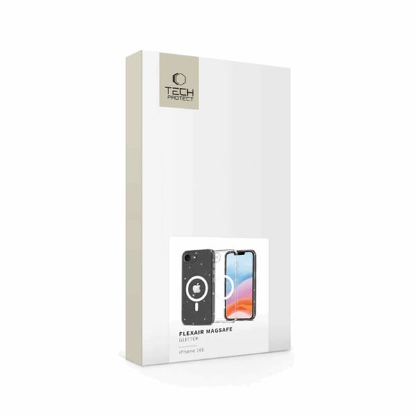 Tech-Protect Mobilskal till iPhone 16e/17e Magsafe Flexair - Glitter Transparent