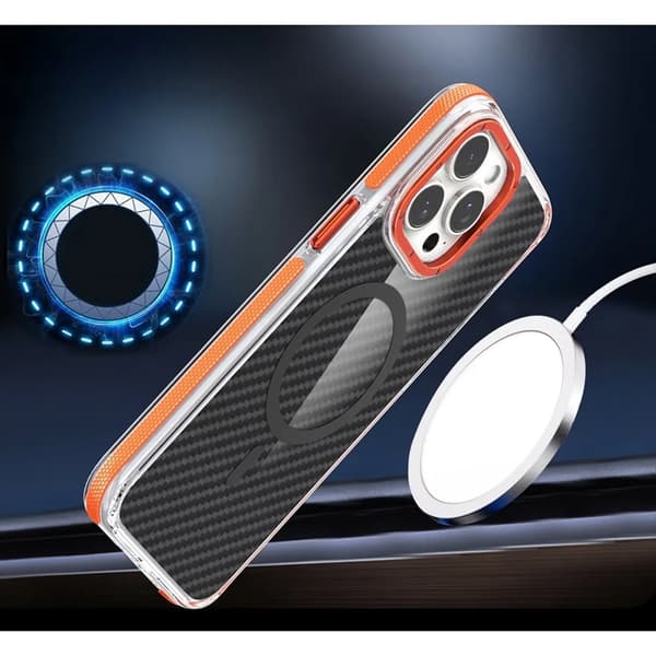 Telefontaske til iPhone 17 Pro Max Magsafe Fiber - Orange Orange