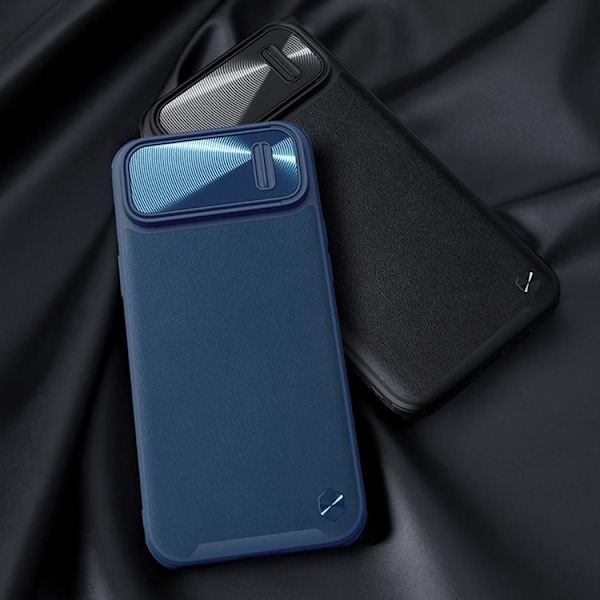 Nillkin iPhone 14 Plus Cover CamShield Læder S - Blå Blå
