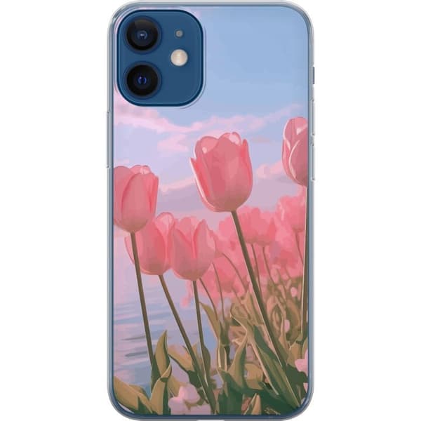 Mobilskal till Apple iPhone 12 mini med Rosa Tulpaner