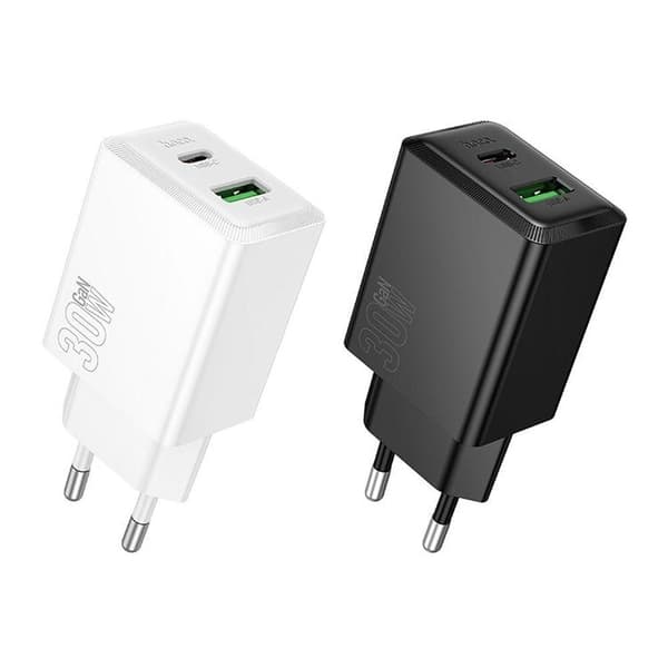Hoco Snabbladdare PD 30W USB-A USB-C QC3.0 AFC 3A N71 - Vit Vit