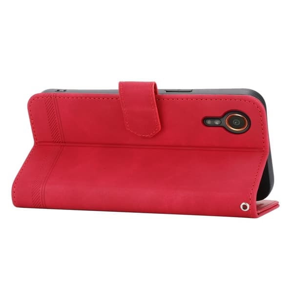 DIERFENG DF-03 Samsung Galaxy Xcover7 Plånboksfodral Konstläder - Röd