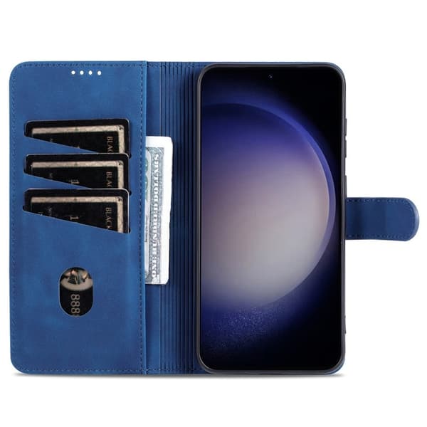 AZNS Samsung Galaxy S23 FE Plånboksfodral Slim Konstläder - Blå