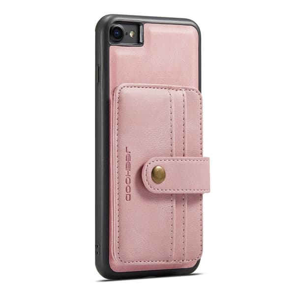 JEEHOOD iPhone 7/8/SE (2020/2022) Konstläder Plånboksfodral Shockproof Rosa