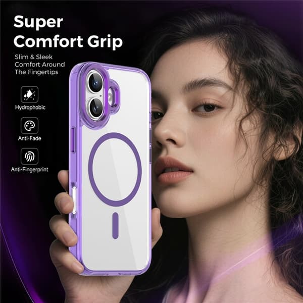 Mobilskal till iPhone 17 MagSafe TPU+PC Transparent - Lila Lila