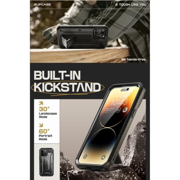 Supcase iPhone 15 Pro Max mobiilisuoja Unicorn Bettle Pro - musta
