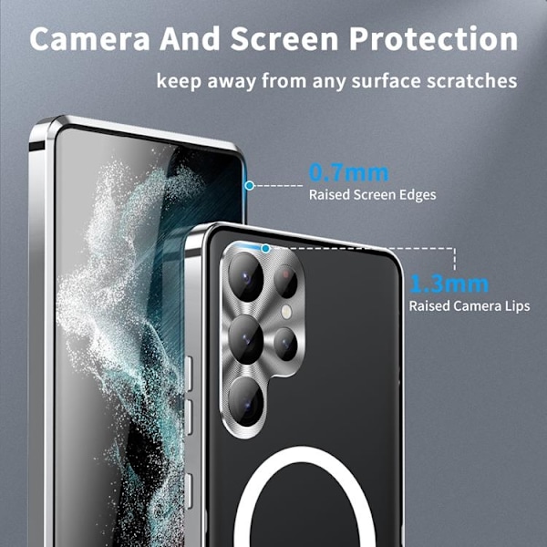 Galaxy S23 FE Mobilskal Magsafe Magnetic Metall - Silver