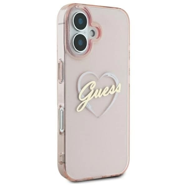 Guess Mobilskal till iPhone 16 IML Heart - Rosa Rosa