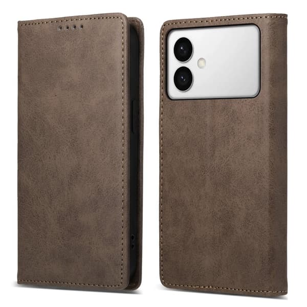 ABEEL Samsung Galaxy S26 Edge Plånboksfodral RFID Skydd Konstläder - Brun