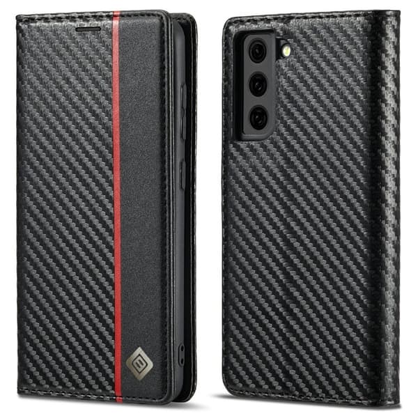 LC.IMEEKE Samsung Galaxy S21 FE Plånboksfodral Konstläder - Svart