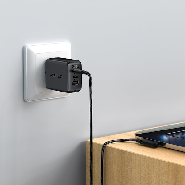 Acefast Vinklad USB-C till USB-C kabel 100W 2m - Svart Svart