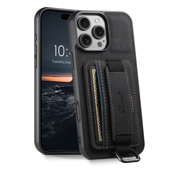 SUTENI Mobilskal till iPhone 16 Pro Max Litchi Texture - Svart Svart