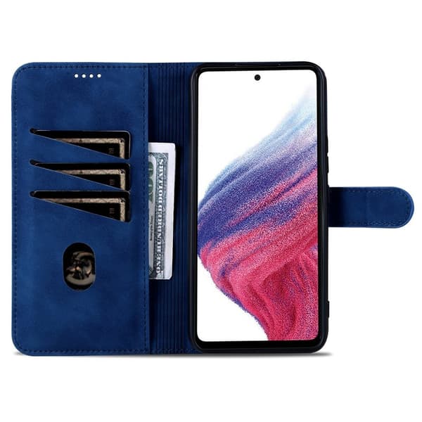 AZNS Samsung Galaxy A55 5G Plånboksfodral i Konstläder - Blå