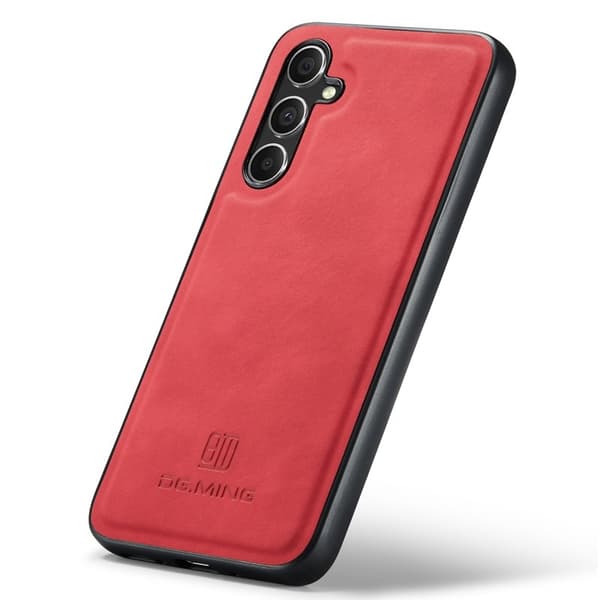 DG.MING Mobilskal till Samsung Galaxy A35 5G Läder+PC+TPU Röd