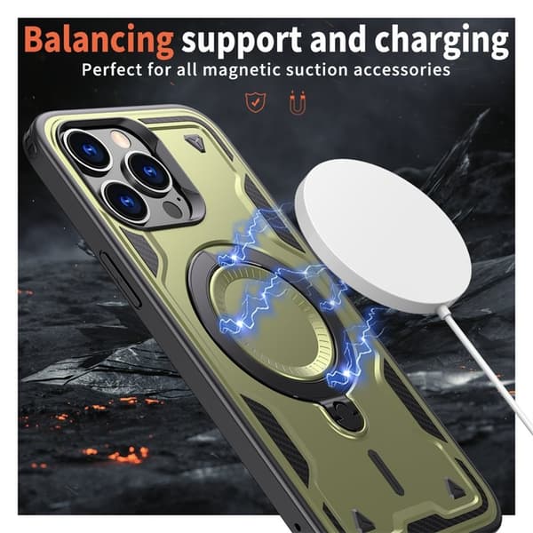Mobilskal till iPhone 14 Pro Max Plast Militärt Skydd - Olivgrön