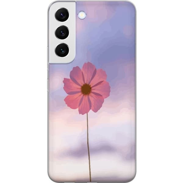 Telefontaske til Samsung Galaxy S22 5G med lyserød blomst