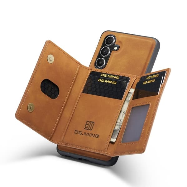 DG.MING Samsung Galaxy A34 5G Konstläder Plånboksfodral Brun
