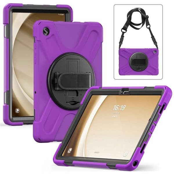 Mobilskal till Galaxy Tab A9 Plus Kickstand Handrem Med Axelrem Lila