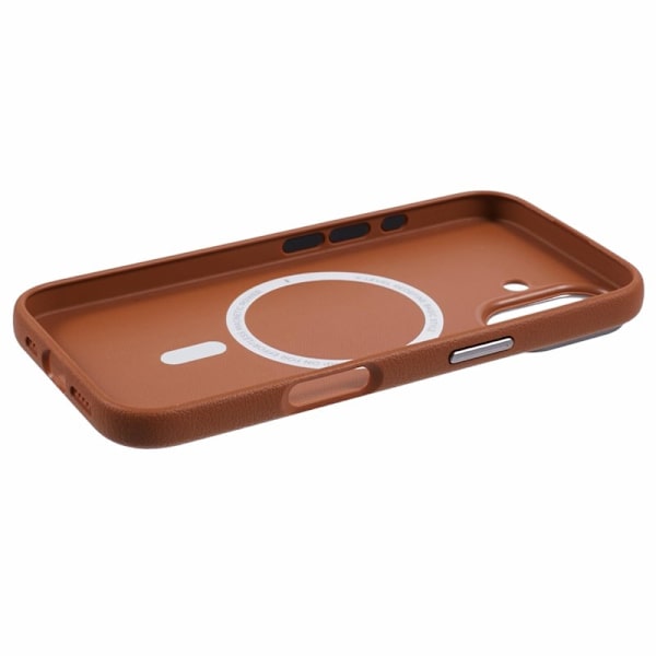 X-LEVEL Mobilskal till iPhone 16 MagSafe PU Läder Hård PC - Brun