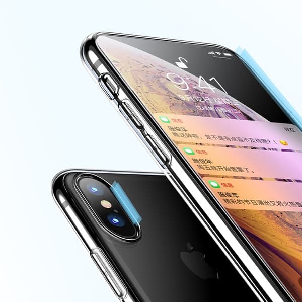 X-LEVEL Anti-slip TPU Mobilskal för iPhone X/XS - Transparent