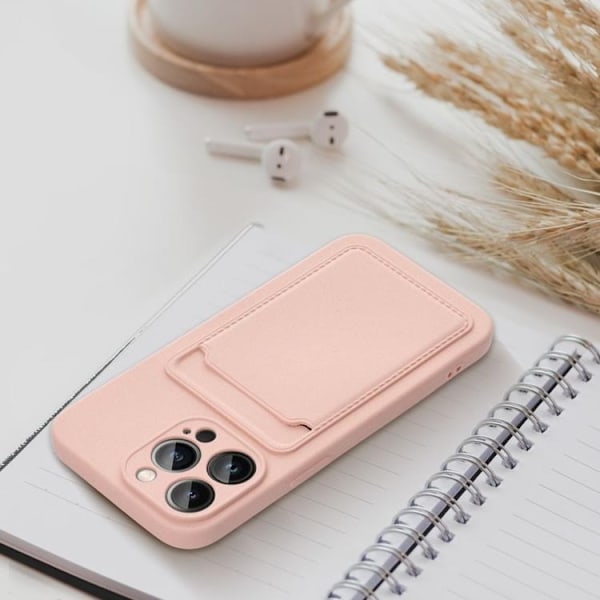 iPhone 15 Pro Mobilskal Korthållare - Rosa