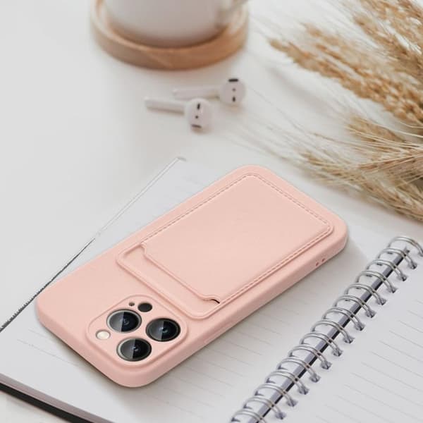 Telefontaske til iPhone 15 Pro kortholder - Lyserød Rosa