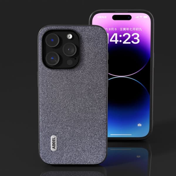 ABEEL Mobilskal till iPhone 14 Pro Max PU Läder Shockproof Glitter Svart