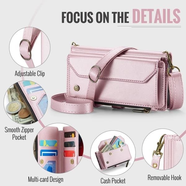 CASEME Plånboksfodral Konstläder för iPhone 6/6s/7/8/SE 2020/2022 - Rosa