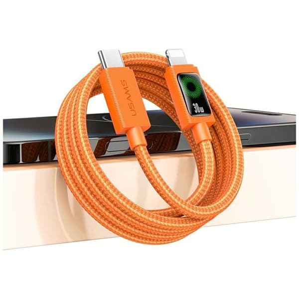 USAMS USB-C till Lightning 30W Kabel 1.2m SJ774 - Orange Orange