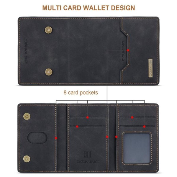 DG.MING iPhone 14 Pro Plånboksfodral M2 Detachable 2in1 - Svart