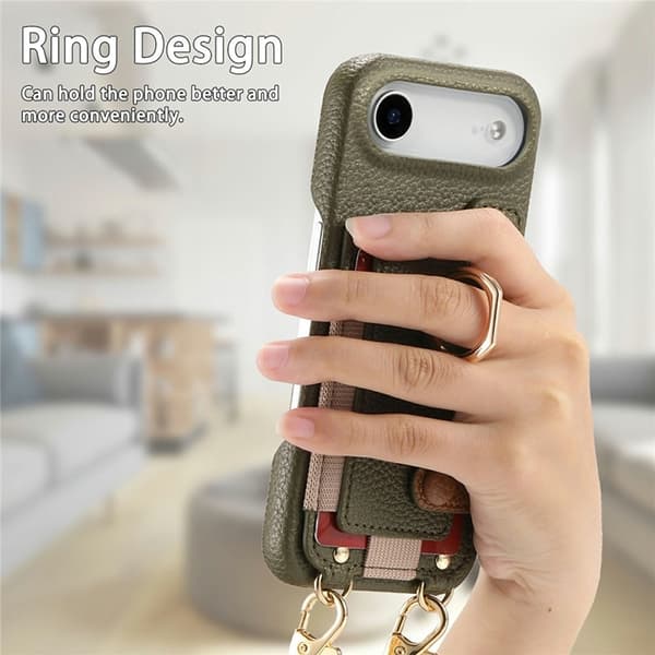 Mobilskal till iPhone Air med Korthållare Ring Kickstand - Rosa Rosa
