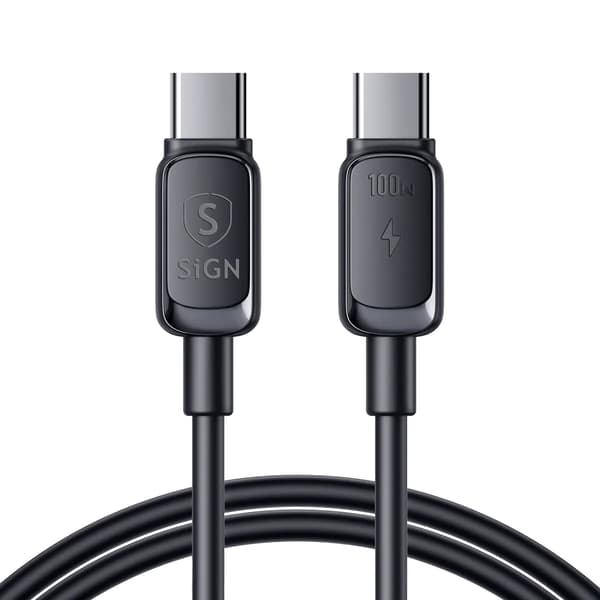SiGN USB-C till USB-C Kabel 1.2m 100W - Svart Svart