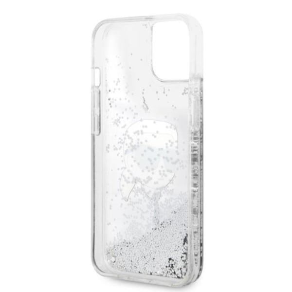 Karl Lagerfeld iPhone 14 Plus Skal Glitter Karl Head - Silver