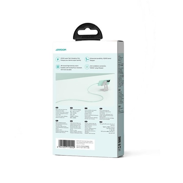 Joyroom USB-C till USB-A kabel 100W 1m Multi-Color - Grön