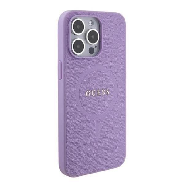 Guess Mobilskal till iPhone 15 Pro Magsafe Saffiano - Lila Lila