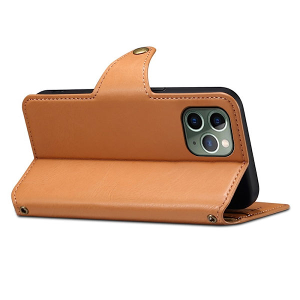 DENIOR iPhone 11 Pro Plånboksfodral Konstläder Khaki