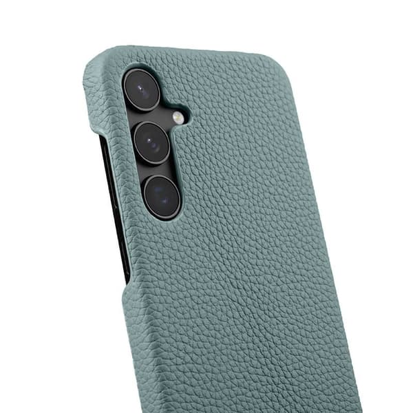 MELKCO Mobilskal till Samsung Galaxy S24 Plus Äkta Läder + PC - Ljusblå