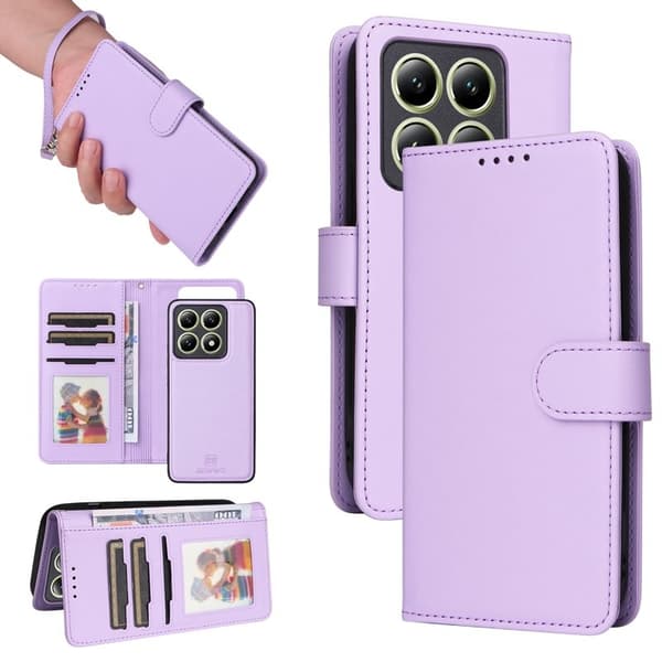 BETOPNICE Xiaomi 14T Plånboksfodral - Avtagbart Konstläder - Lila